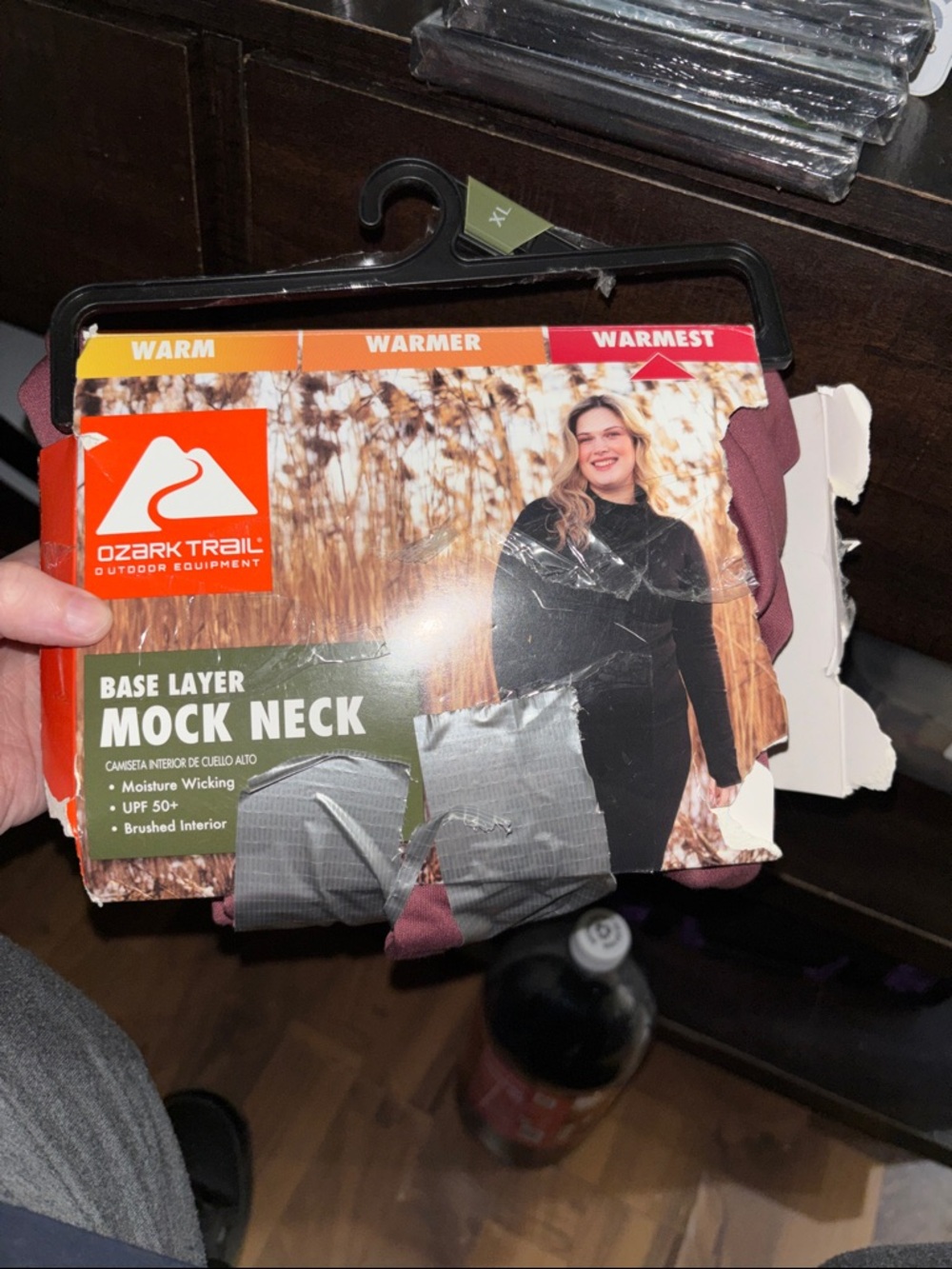 Ozark Trail Mock Neck Base Layer in Mauve and Burgundy